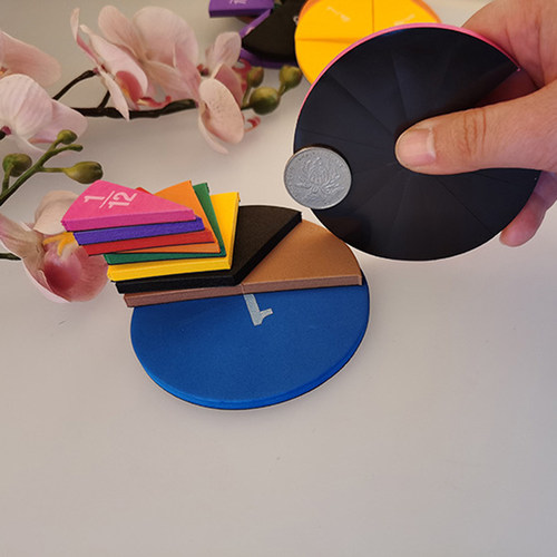 52 Pack Magnetic Fraction Tiles Circles  Eduional Math Manip