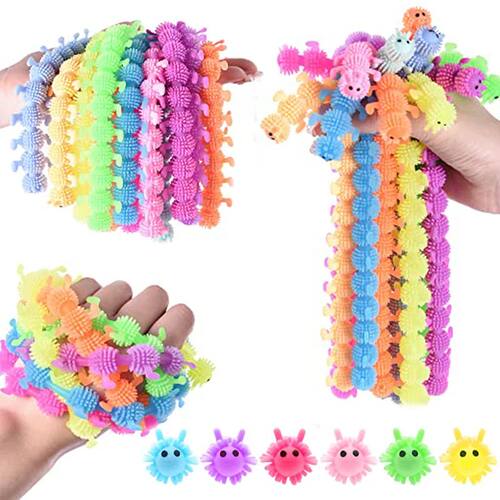1/5/10PCS Caterpillar Stchy String Fidget Sensory Toys Worm