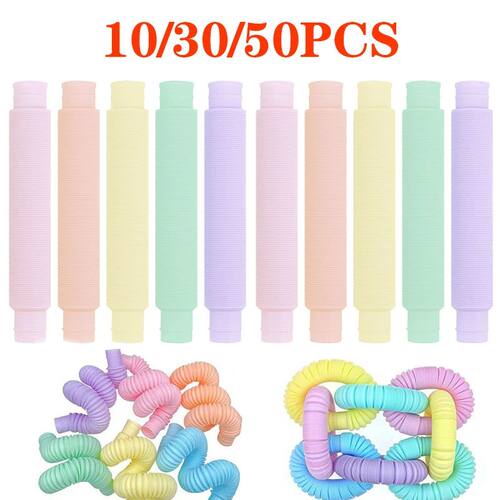 10/30/50PCS Diameter 1.9cm Pop Tubes Sensory Fidget Toys Sss