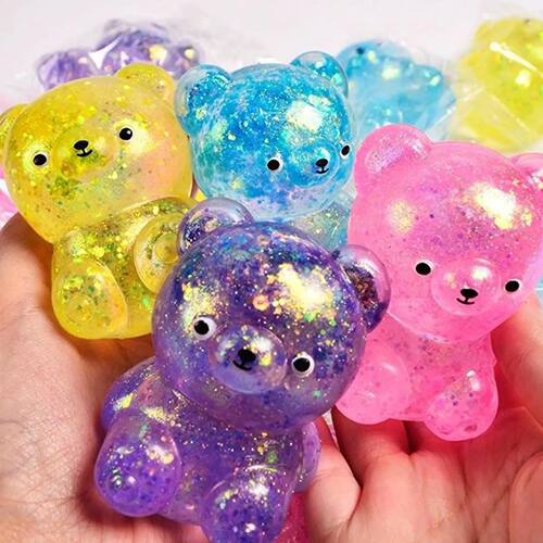 Fidget Bear Toy Squishys Glitter Prop Bears Small Cute Anima