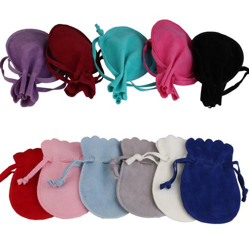 10/25/50pcs 7x9/9x12cm Gourd Velvet Gift Bags Dustproof Flan