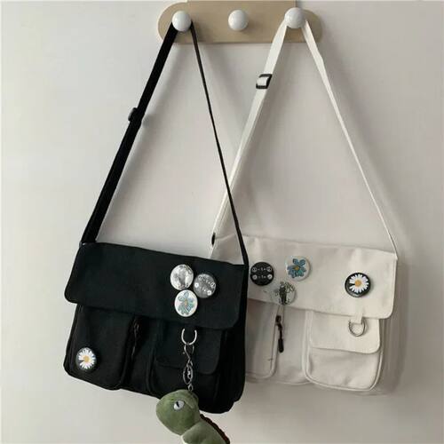 Youth Fashion Canvas Diagonal Crossbody Bag Casual Version L