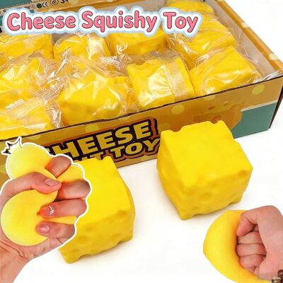 Squeeze Cheese Cube Toy Stress Relief Squishy Soft Ball Slow