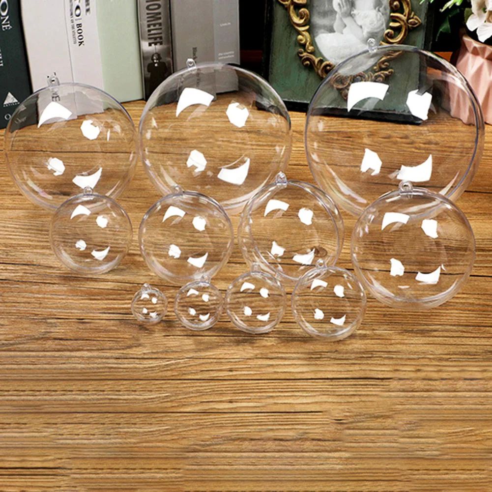10PCS Christmas Tree Ball  Baubles Decor Clear Plastic Acryl