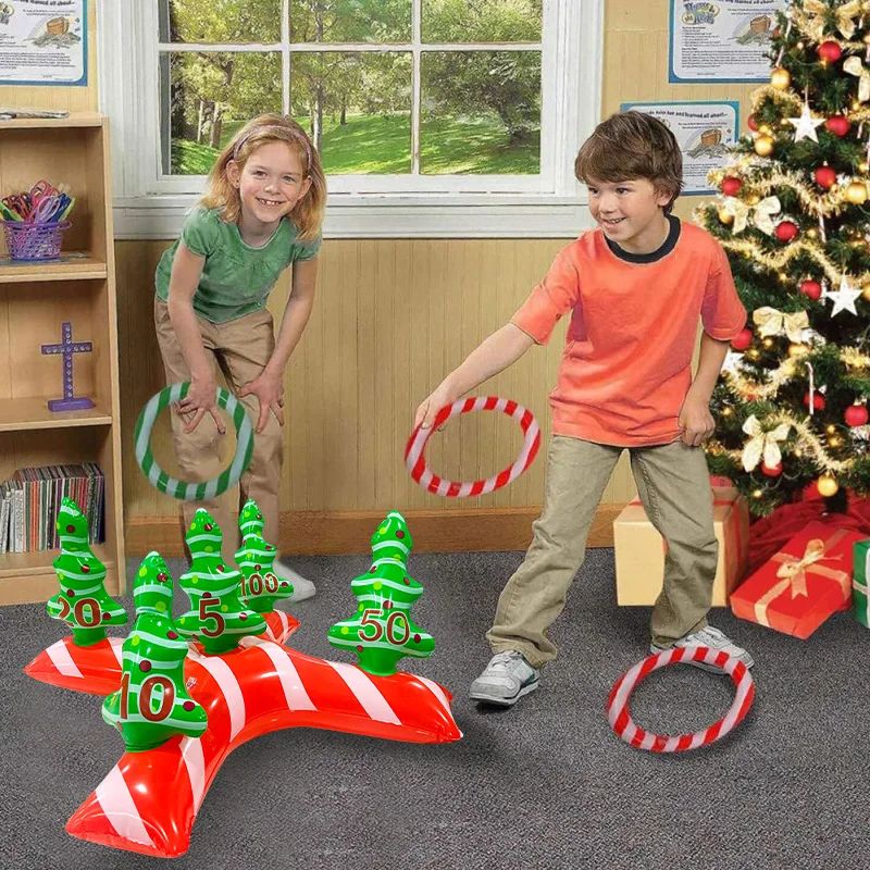 Christmas Tree Ring Decoration Inflatable Toss Game Toy Part
