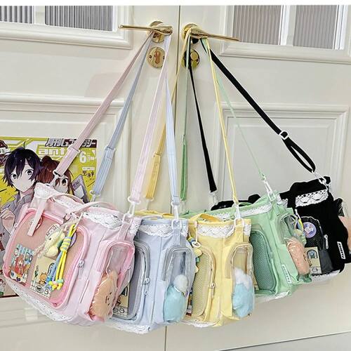 Kawaii Yellow Lace Ita Bag Tote Bag Large Capacity Clear Win