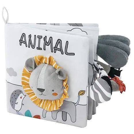 Cute Baby Cloth Book - Soft 3D Animal Tail with Sound, Senso