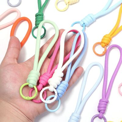 5pcs/lot Colorful Braided Keychain Mobile Phone Lanyard Anti