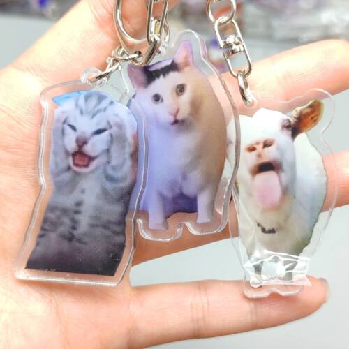Rambling Goat Huh Cat Meme Keychain Confused Cat Memes Cat S