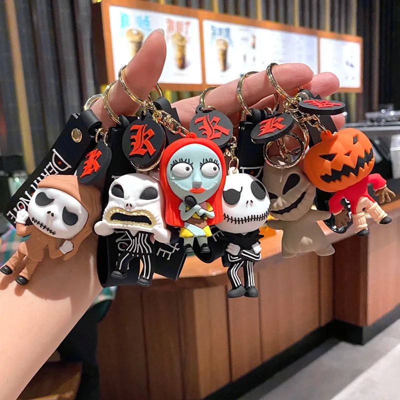 The Nightmare Before Christmas Keychain Sally Jack Skull Hal