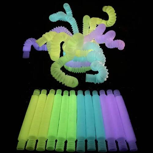 6pcs Luminous Pop Tube Fidget Toys Stretch Tube Sensory Toys