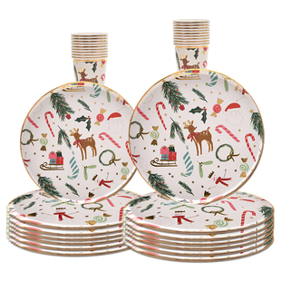 Tableware Christmas Bronz Disposable Party decorations Theme