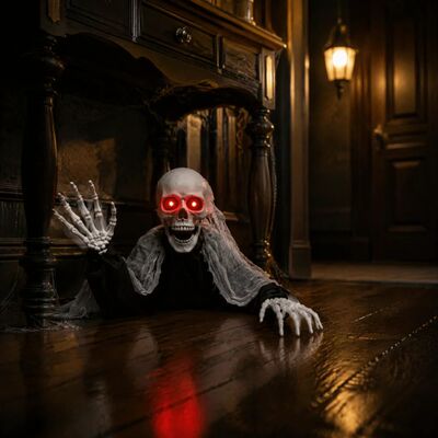Voice Control Halloween Crawling Ghost Glowing Red Eye Autom