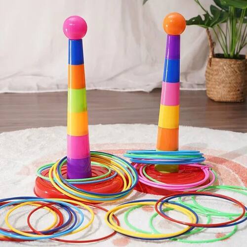 Children Throw Circle Game Ferrule Stacked Toys Fun Indoor O