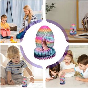 Size 3d Animals Printed Toys Dragon Snake with Egg in Fidget