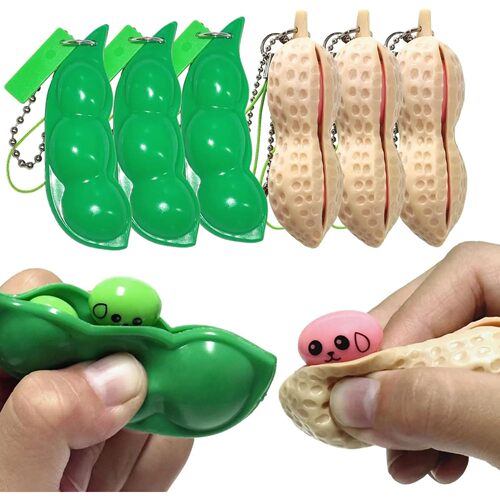 Novelty Squeeze Bean Edamame Pea Keychain Sss Relief Party G