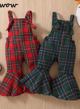 Prowow Toddler Christmas Jumpsuit For Girls Sleeveless Red G