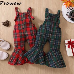 Prowow Toddler Christmas Jumpsuit For Girls Sleeveless Red G