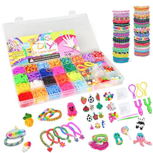 Features Colorful Rubber Bands DIY Craft Bracelet Kit Great