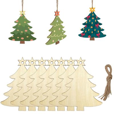 30PCS Wooden Christmas Tree Ornaments – Mini Hanging Decora
