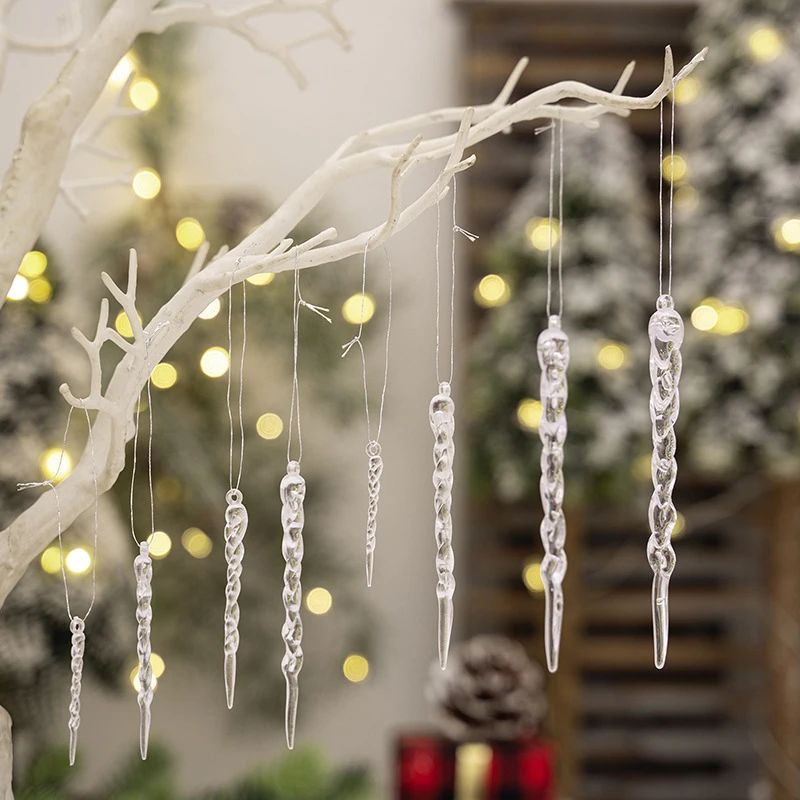 5/12Pcs Christmas Tree Simulation Icicle Ice Strip Pendant A