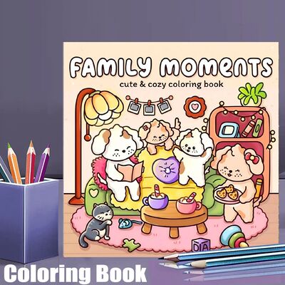 28 Pages Family Time Coloring Book for Adult | Colouring Boo