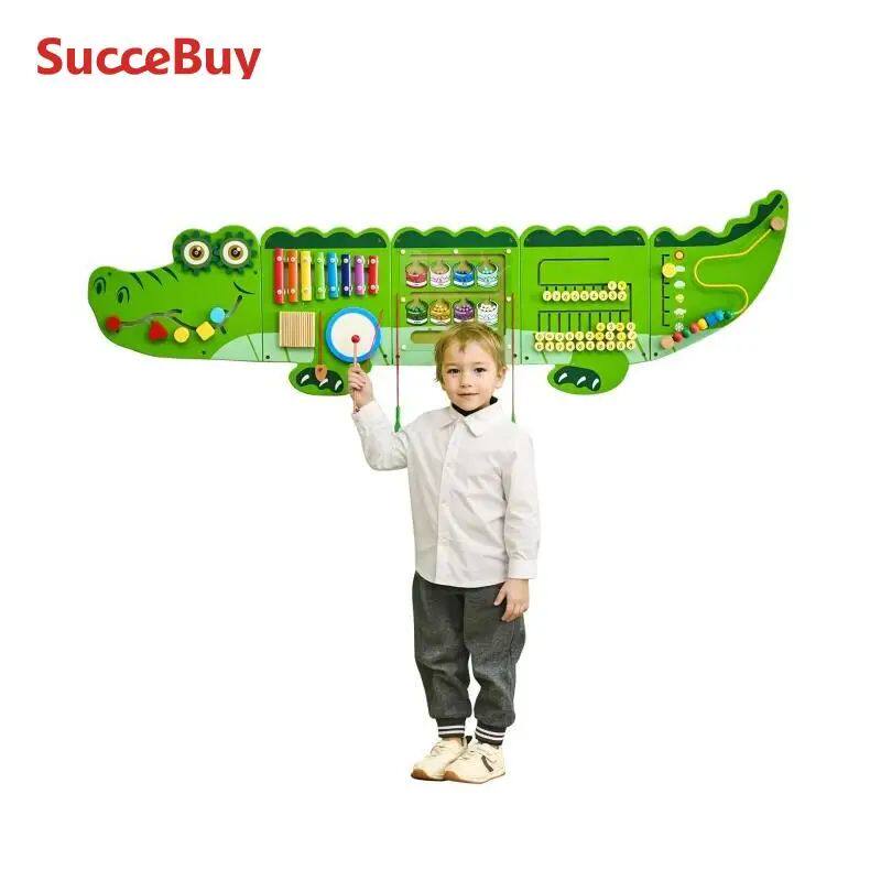 SucceBuy 9-Activities Crocodile Kids Busy Hanging Board Toy