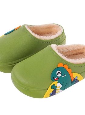 Winter Kids Shoes Cartoon Cute Slippers Warm Waterproof Non-