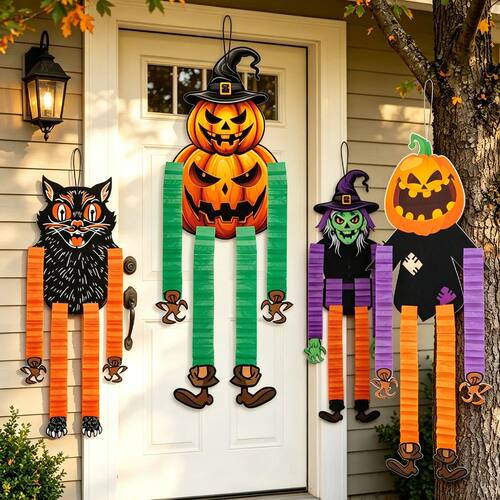 Halloween Hanging Decorations Pumpkin Witch Cat Vampire Orna