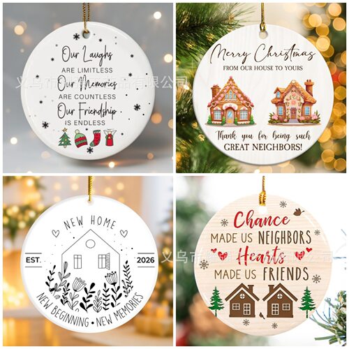 Ceramic Hanging Christmas Pendant Can Be Single And Double U