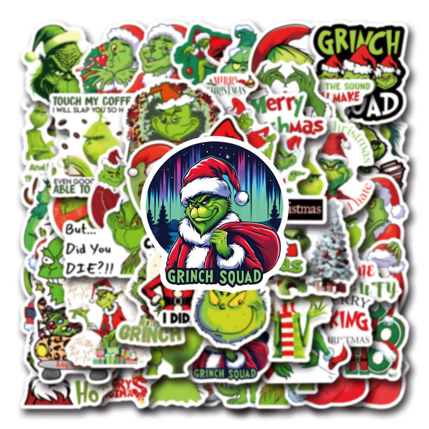 55PCS The Grinch Movie Characters Cartoon Stickers Funny Chr