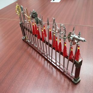 中国秦朝古代十八般冷兵器全金属模型合金摆件礼盒套装带大号木架