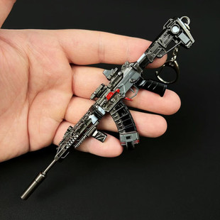 吃鸡游戏周边合金小枪挂件腾龙妹控MK14钥匙扣P90玩具MG3书包吊坠