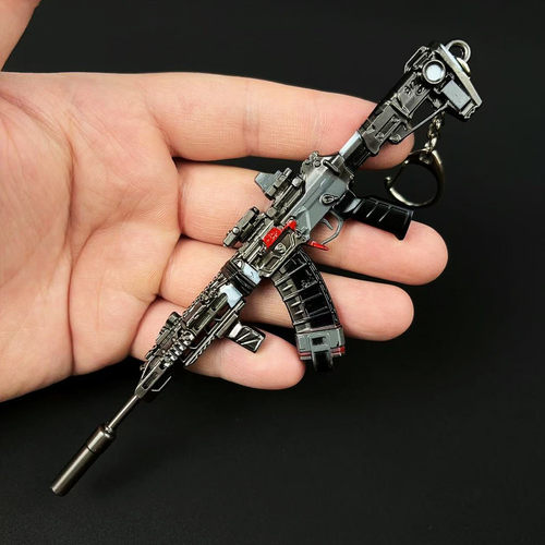 吃鸡游戏周边合金小枪挂件腾龙妹控MK14钥匙扣P90玩具MG3书包吊坠