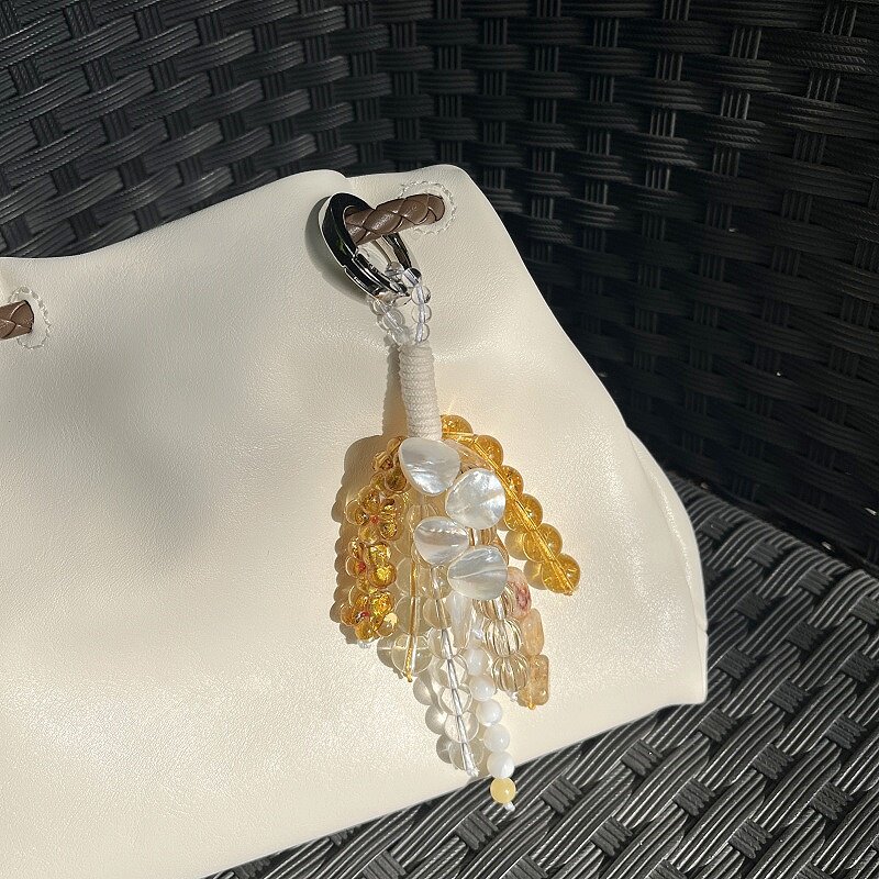 手工琉璃水晶贝壳串珠包包挂件