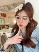 CDLM陈大刘芒 多边形近视眼镜女超轻可配度数金丝边素颜ins眼镜框