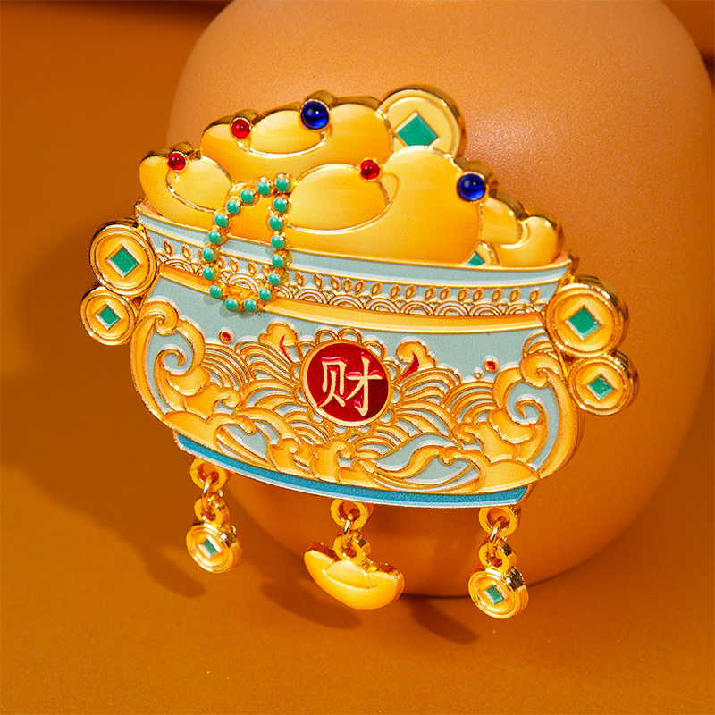 聚宝盆金属冰箱贴沈万三苏州博物馆文创纪念品礼物招财纳福伴手礼