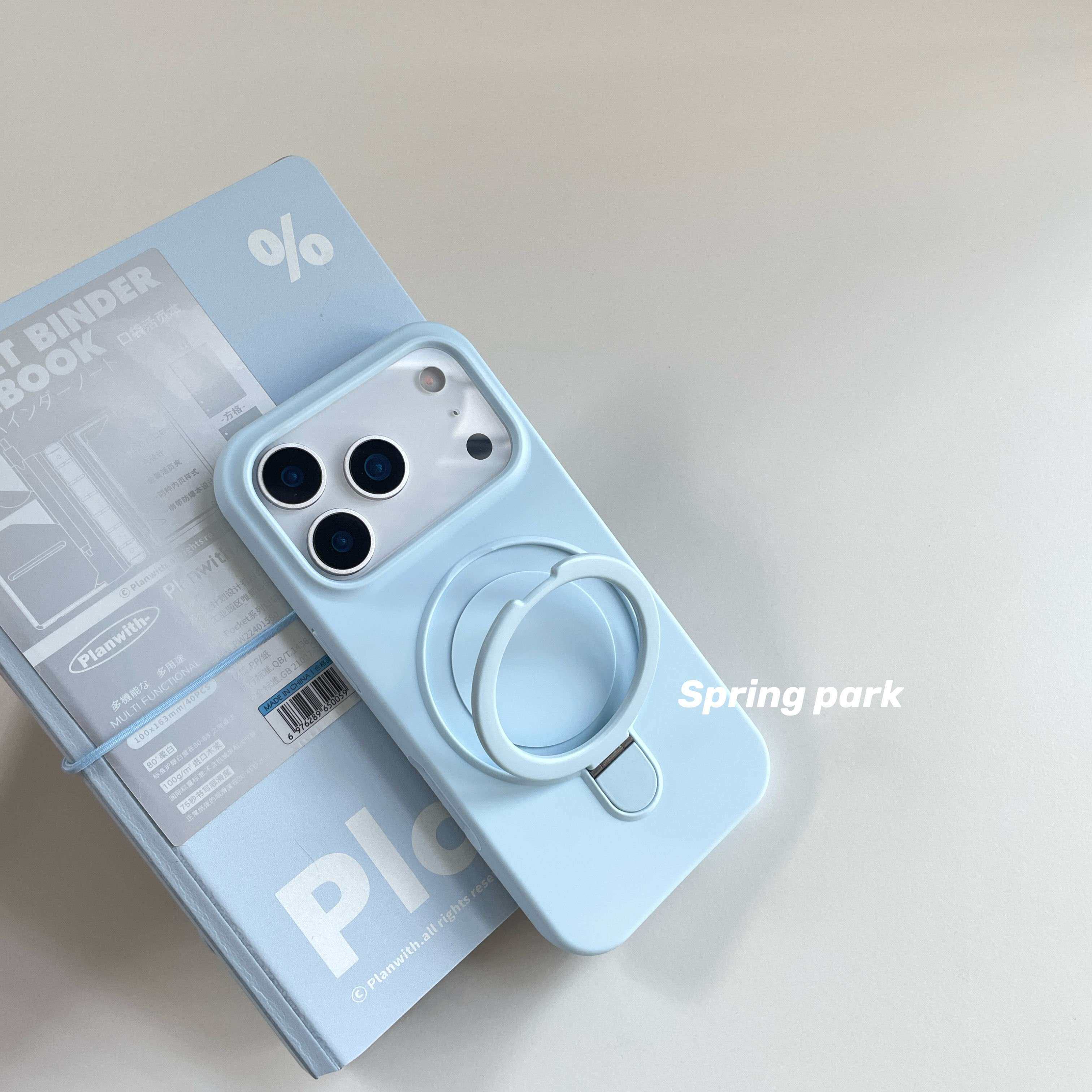 iPhone17promax手机保护壳带支架baby蓝支点壳液态矽胶适用苹果16promax防摔苹果15/14/13/12promax一体支架