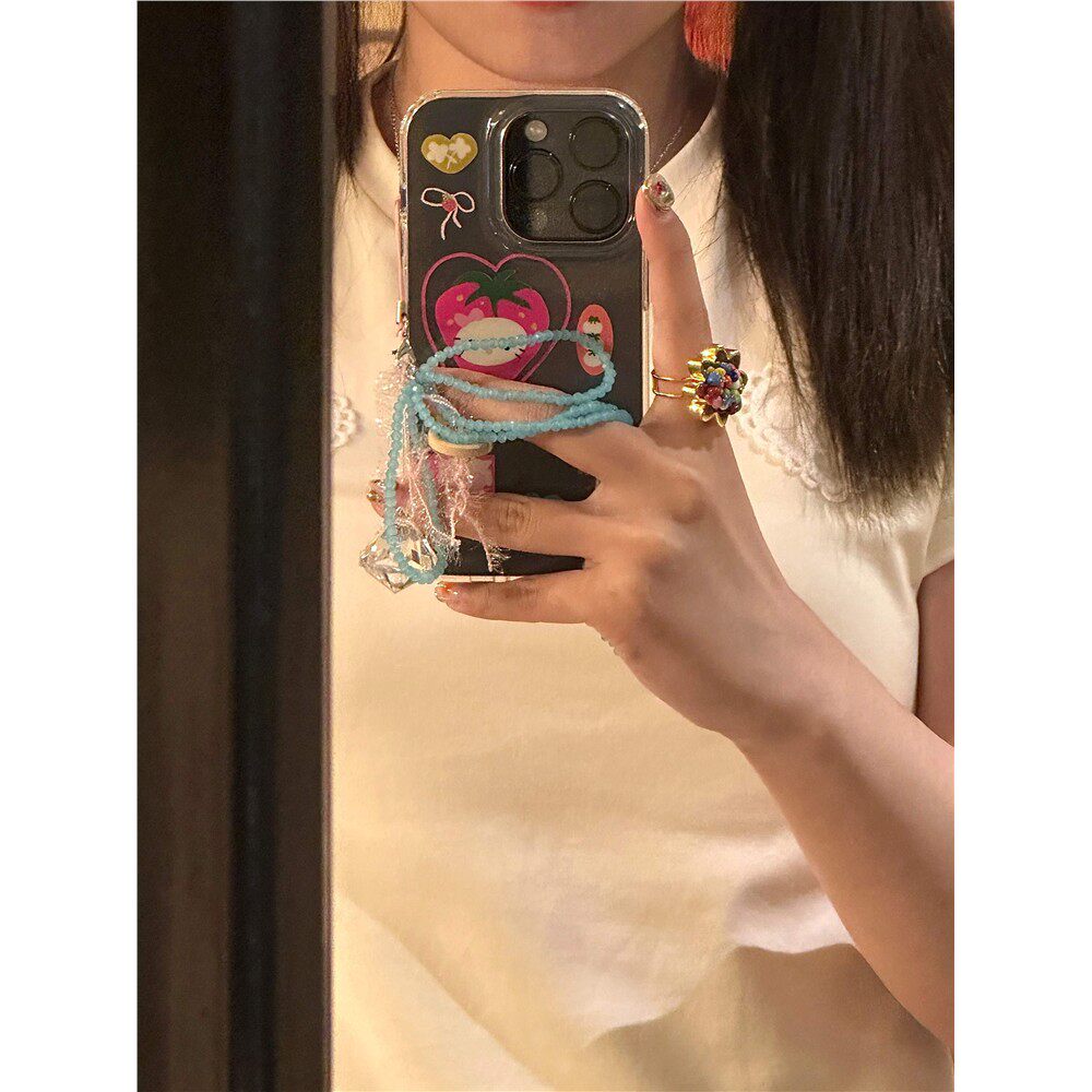 sudden weekend/imd双层清透手绘苹果手机壳(不包含底部白纸 挂绳