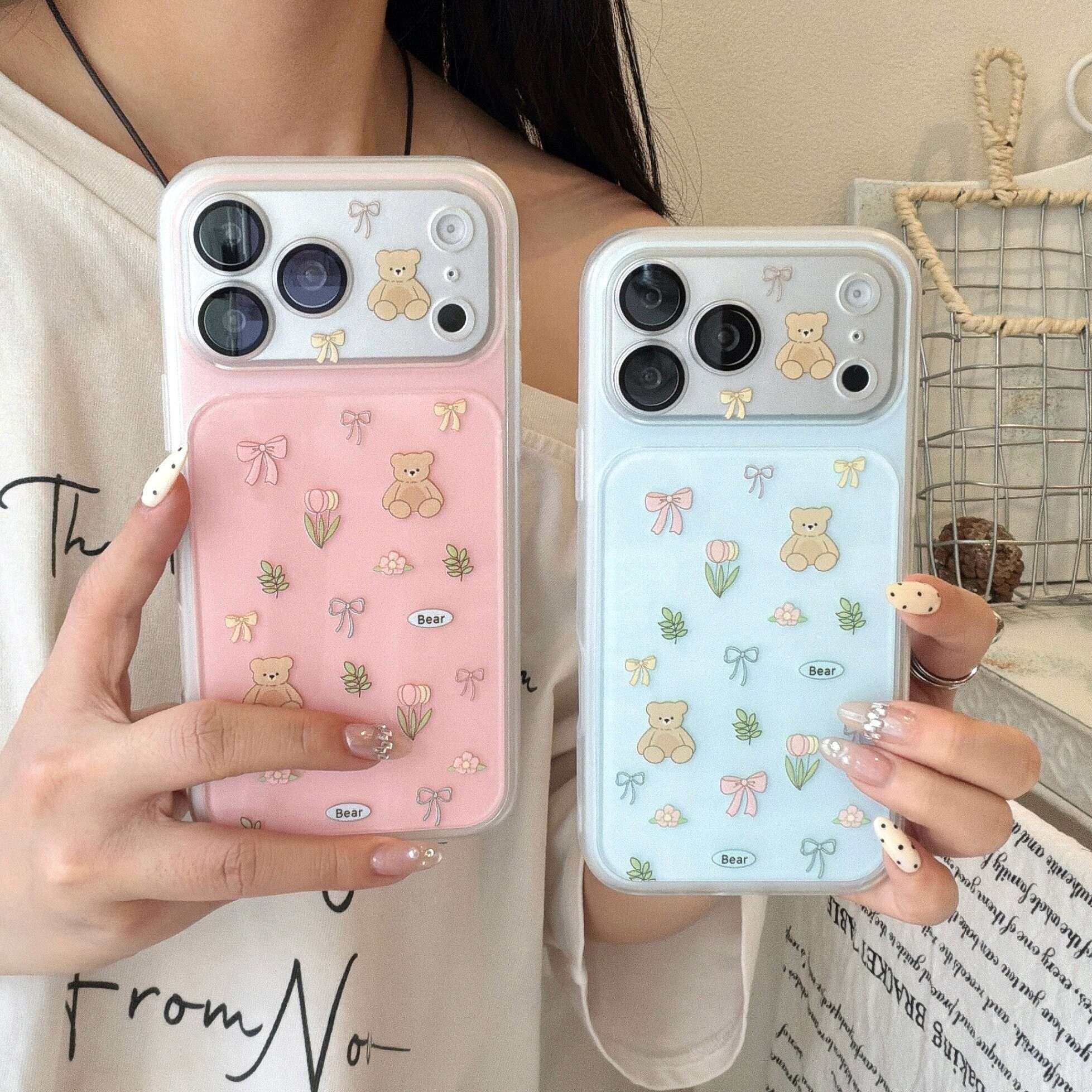 枫森简约ins韩系少女心温柔薄雾蝴蝶结新款适用iPhone17promax苹果16pro全包15可爱粉色女款防摔保护套