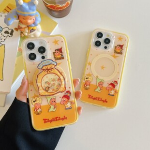 苹果手机壳新款可爱星星人带支架适用iPhone17promax手机壳苹果16promax防摔保护套磁吸14女款15pro卡通全包