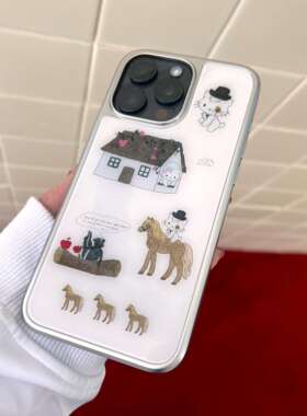 AnotherHill x Goldanna原创插画亚克力背板银色软边手机壳 ？表面有膜记得撕开