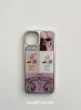softcool 《peekatoo的共鸣》滴胶17苹果手机壳 原创插画 设计感 可爱兔子 新年礼物