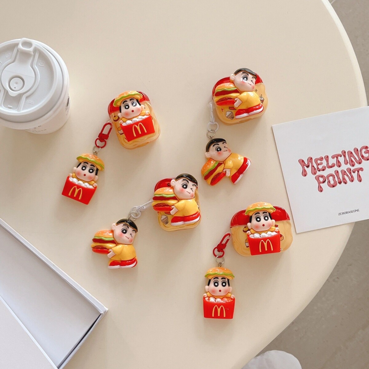 苹果耳机壳新款可爱蜡笔小新适用AirPods4/4降噪版耳机保护壳123/Pro2/Pro叠层汉堡小新防摔保护套少女心