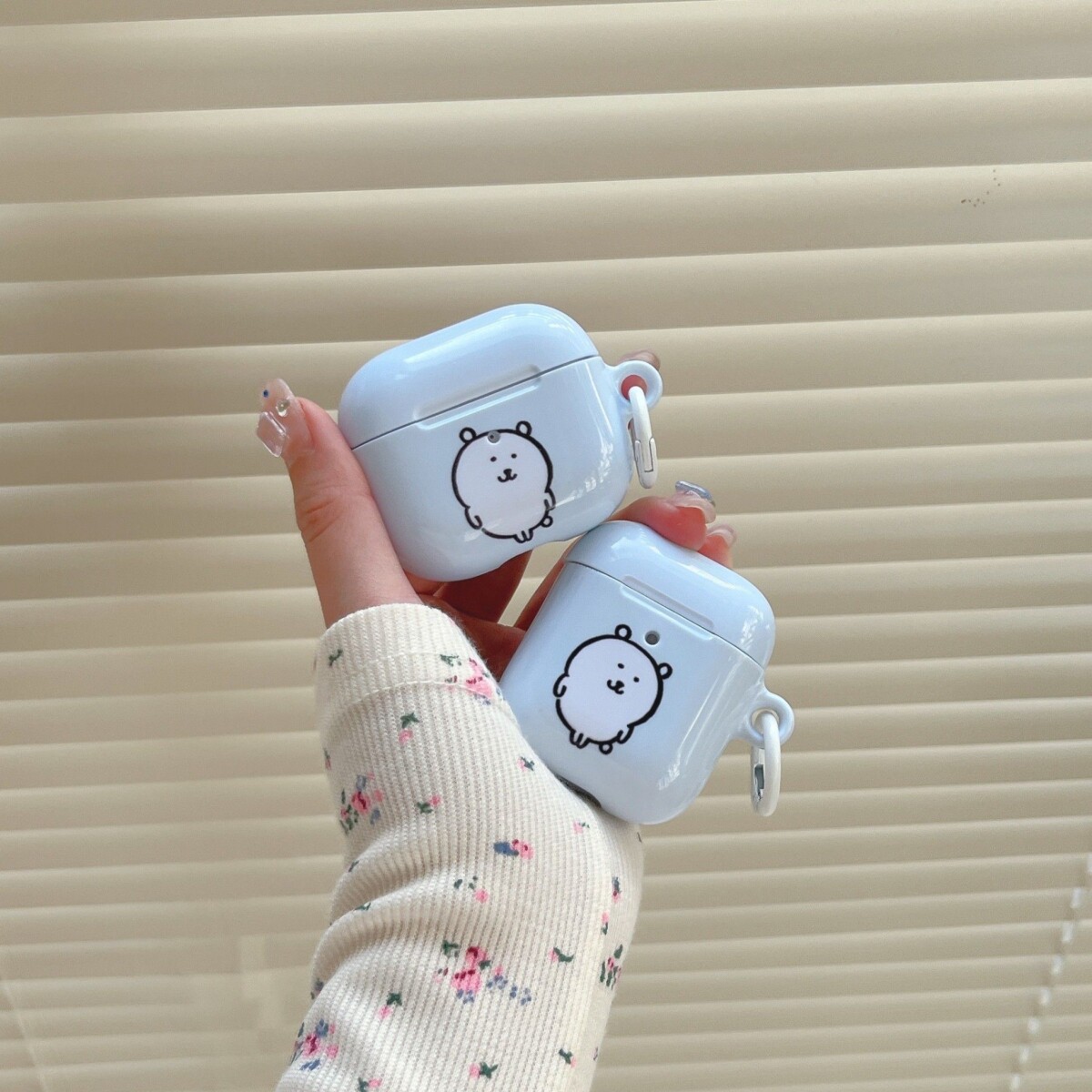 卡通可爱自嘲熊苹果耳机壳新款适用于AirPods4降噪版蓝牙耳机保护壳苹果1/2/3/Pro/Pro2菲林壳少女心