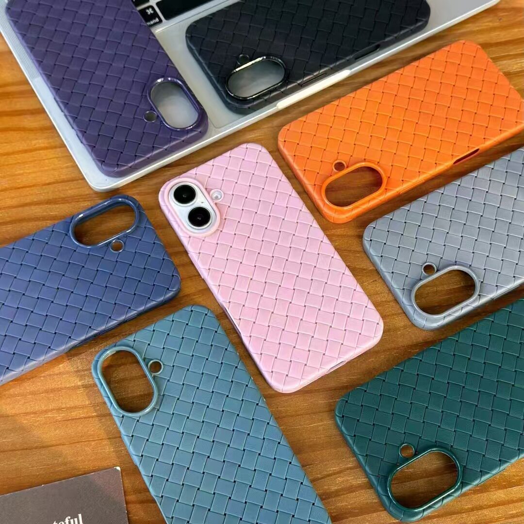 苹果手机壳散热编织纹适用iPhone17promax防摔保护套苹果16pro简约高级感防震15/14情侣保护套个性创意纯色女