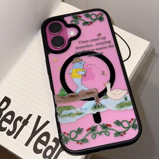 AnotherHillxGoldanna“夏日海豚2.0”黑边透明亚克力背板手机壳