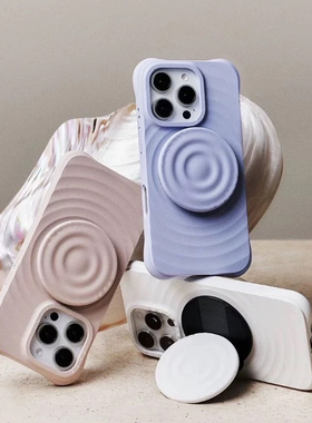 苹果手机壳Casetify同款波漾壳柔雾紫适用iPhone16Promax保护套苹果15/14/13pro时尚防摔液态硅胶情侣手机壳