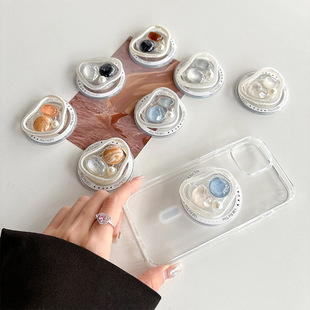 小清新ins风手机气囊支架磁吸式 可伸缩宝石珍珠轻奢桌面懒人看剧