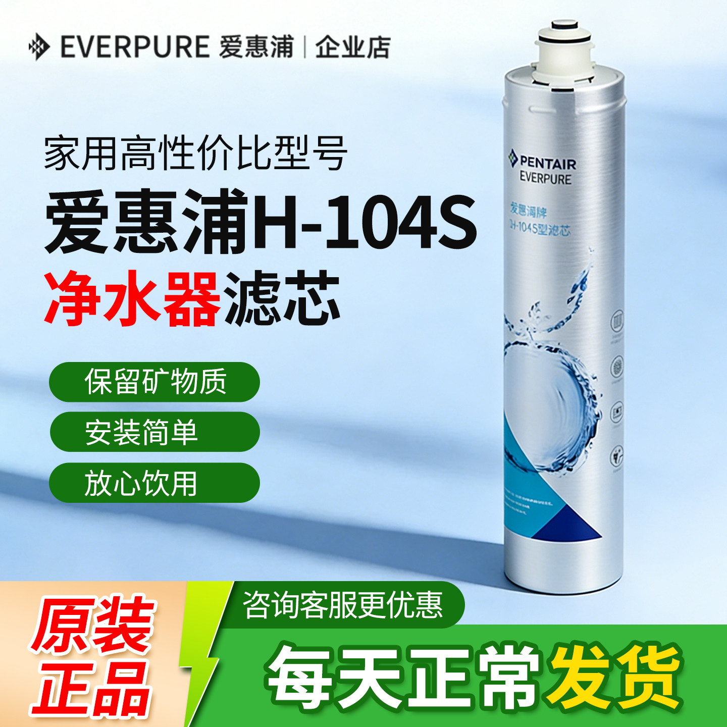 爱惠浦H104滤芯家用净水器H100厨房过滤器原装替换耗材
